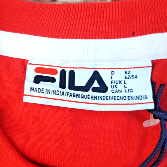 Fila Red Bella Italia Fila Spellout T-Shirt Fila Bottom Printed Special Design - Picture 3 of 8